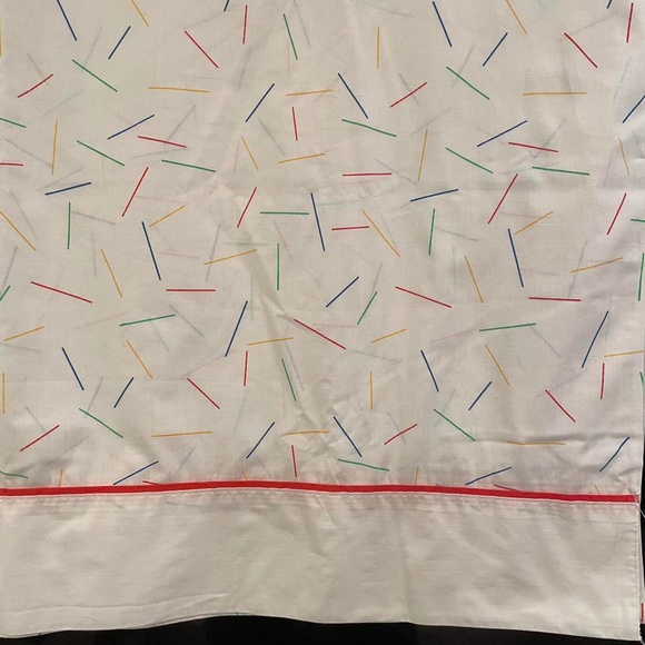 80s Rainbow Confetti Sprinkle Queen Flat Sheet - Picture 3 of 4